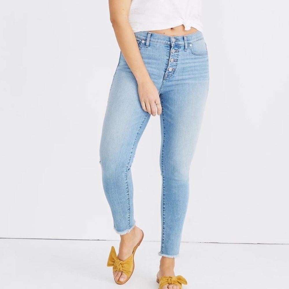 Madewell ladies 9” high rise skinny crop denim jeans size 26